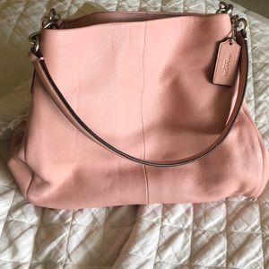 LIKE NEW Coach blush colored leather shoulder bag.